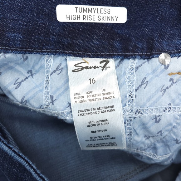 Seven Jeans Women's 16 Tummyless Skinny High Rise Stretch New - Picture 7 of 10